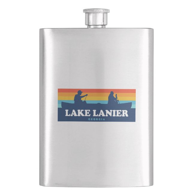 Lake Lanier Georgia Canoe Hip Flask (Front)