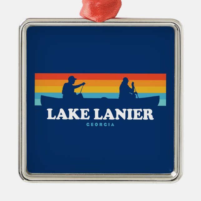 Lake Lanier Georgia Canoe Metal Tree Decoration (Front)