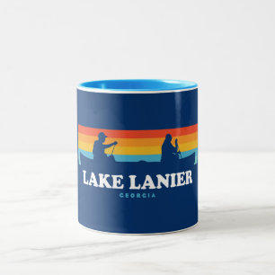 Lake Lanier Georgia Canoe Two-Tone Coffee Mug