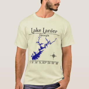 Lake Lanier Georgia Coordinates Compass T-Shirt