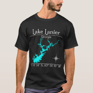Lake Lanier Georgia Coordinates Compass T-Shirt