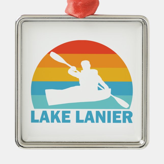 Lake Lanier Georgia Kayak Metal Tree Decoration (Front)