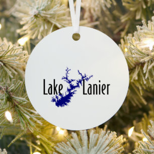 Lake Lanier Georgia Lake Map Boating and Fishing Metal Tree Decoration