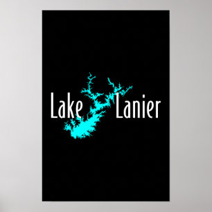 Lake Lanier Georgia Lake Map Boating and Fishing Poster