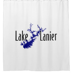 Lake Lanier Georgia Lake Map Boating and Fishing Shower Curtain