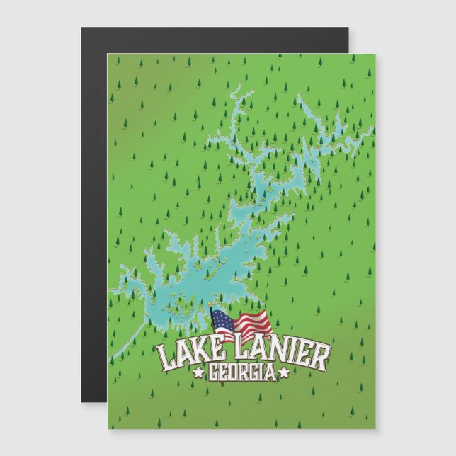 Lake Lanier Georgia Map (Front/Back)