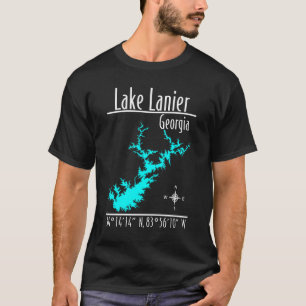 Lake Lanier Georgia Map Coordinates T-Shirt