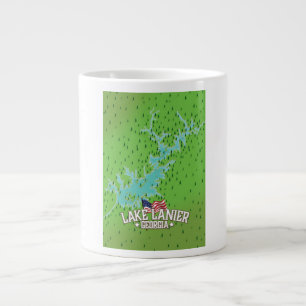 Lake Lanier Georgia Map Large Coffee Mug