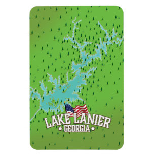 Lake Lanier Georgia Map Magnet