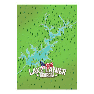 Lake Lanier Georgia Map Photo Print