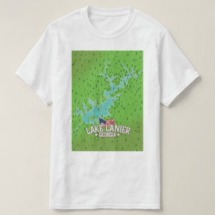 Lake Lanier Georgia Map T-Shirt