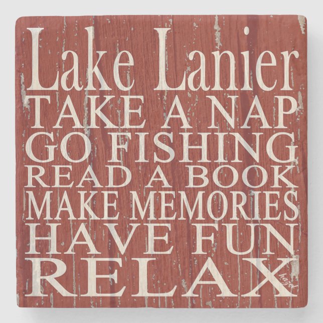 Lake Lanier, Georgia, Quote Coasters Red (Front)