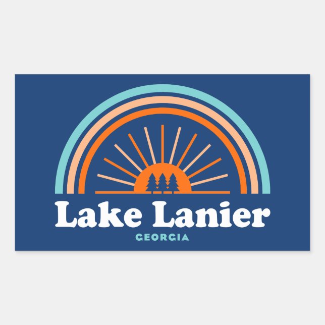 Lake Lanier Georgia Rainbow Rectangular Sticker (Front)