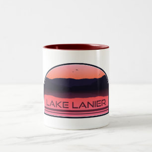 Lake Lanier Georgia Red Sunrise Two-Tone Coffee Mug