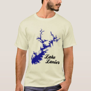 Lake Lanier Georgia Script Map T-Shirt