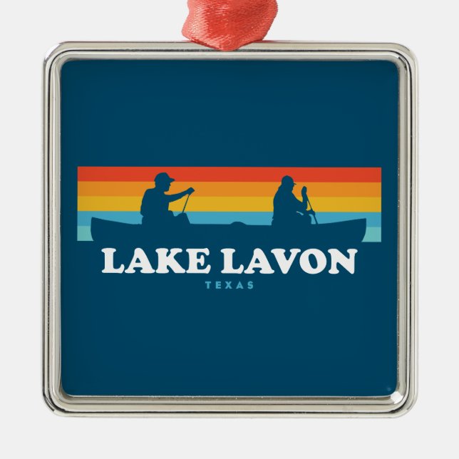 Lake Lavon Texas Canoe Metal Tree Decoration (Front)