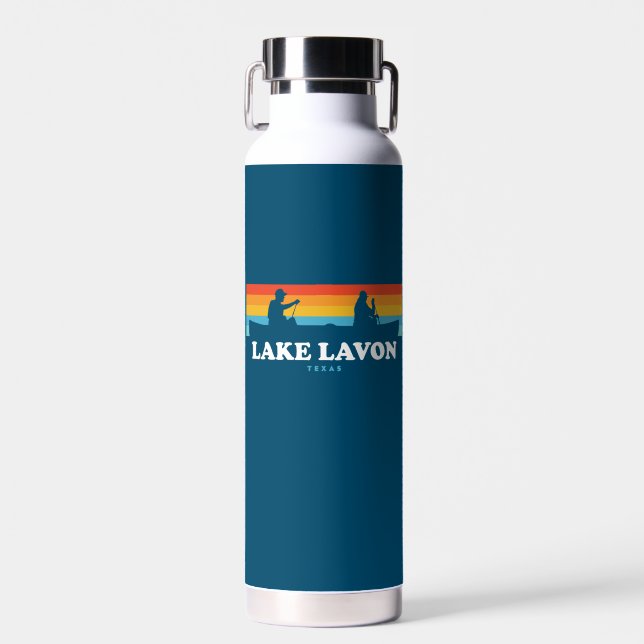 Lake Lavon Texas Canoe Water Bottle (Front)