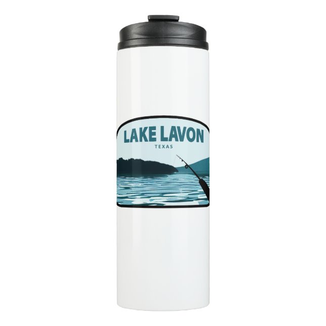 Lake Lavon Texas Fishing Rod Thermal Tumbler (Front)