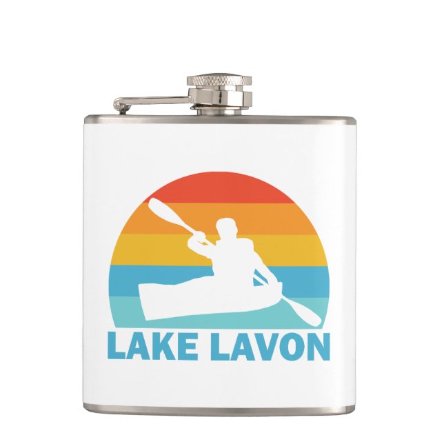 Lake Lavon Texas Kayak Hip Flask (Front)
