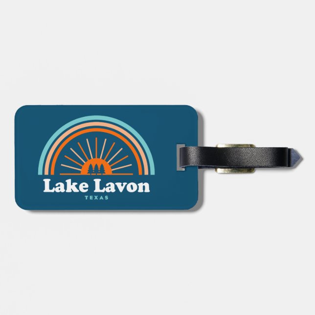 Lake Lavon Texas Rainbow Luggage Tag (Back Horizontal)