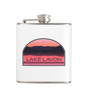 Lake Lavon Texas Red Sunrise Hip Flask