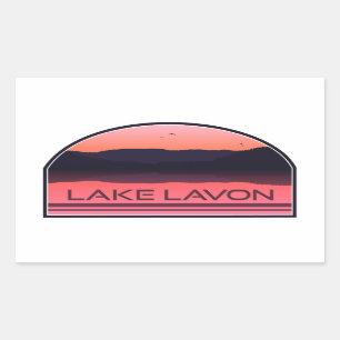 Lake Lavon Texas Red Sunrise Rectangular Sticker