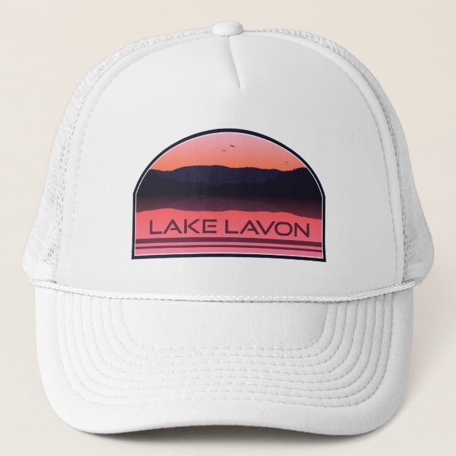 Lake Lavon Texas Red Sunrise Trucker Hat (Front)