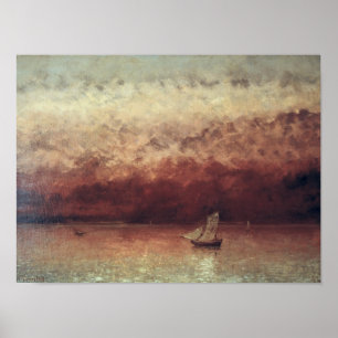 Lake Leman with Setting Sun, c.1876 Poster