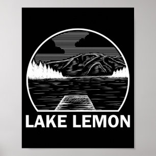 Lake lemon indiana funny fishing camping summer poster