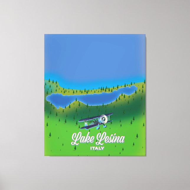 Lake Lesina italy map Canvas Print (Front)
