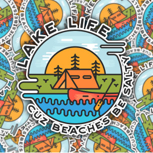 Lake Life Beach Funny Camping Die-Cut Sticker