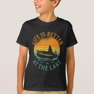 Lake Life Boating Fishermen Kayaking Sailing Capta T-Shirt