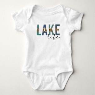 Lake Life Cheetah Print Typography Baby Bodysuit