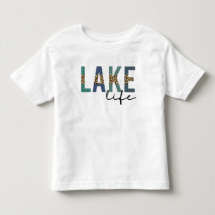 Lake Life Cheetah Print Typography Toddler T-Shirt