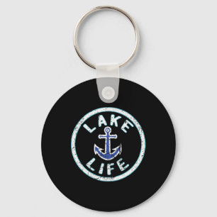 Lake Life Fishing Boating Saying Fisherman Vacatio Key Ring