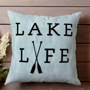 Lake Life Fun Blue Water Summer House Cushion