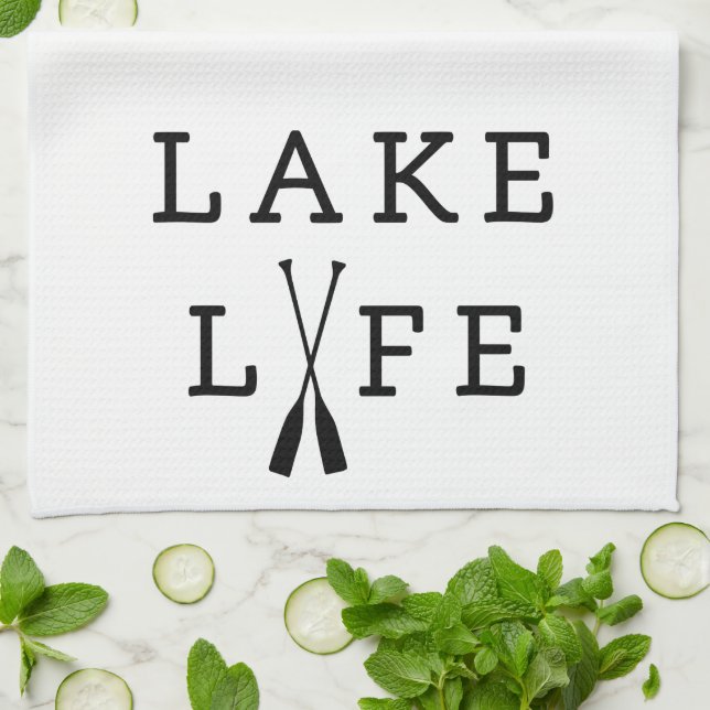 Lake Life Fun Summer House  Tea Towel (Folded)