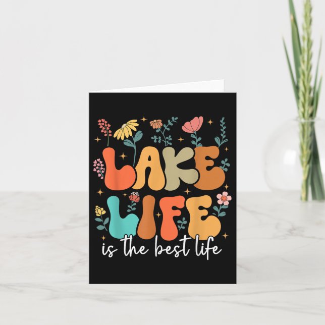 Lake Life Is The Best Life Lake Vibes Summer Vacat Card (Front)