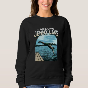 Lake Life Jenny Lake Swimming Wyoming Swimmer Swim Sweatshirt
