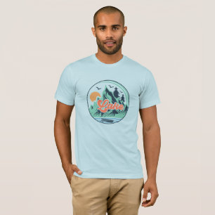 Lake Life Mountain Birds Boat Water Outdoors T-Shirt