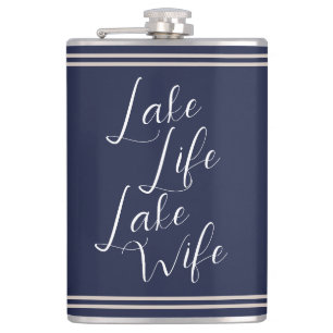Lake Life Nautical Bachelorette Party Wife Hip Flask