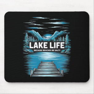 Lake Life Quote Adventure Nature Mountains Hiking Mouse Mat