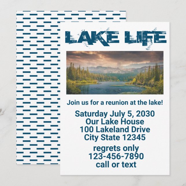 Lake Life Reunion Invitation (Front/Back)