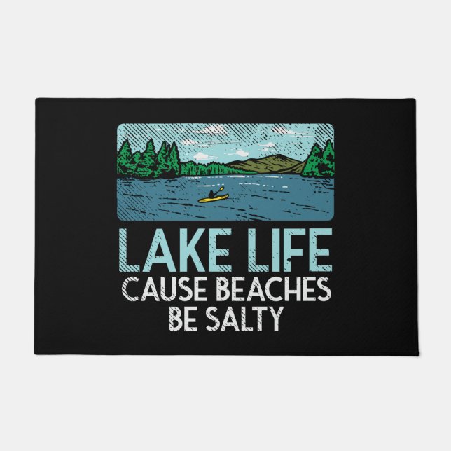 Lake Life Salty Beaches Doormat (Front)