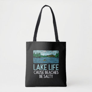 Lake Life Salty Beaches Tote Bag