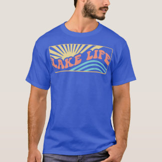 Lake Life Sunset Summer Retro Cute Vacation  T-Shirt
