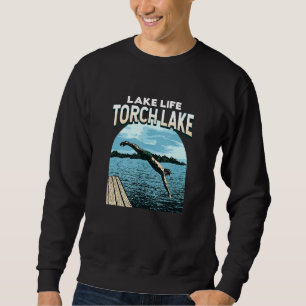 Lake Life Torch Lake Swimming Michigan Swimmer Swi Sweatshirt