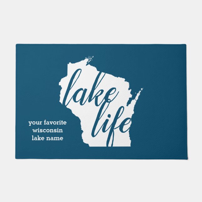 Lake Life Wisconsin Customised Lake Name Doormat (Front)