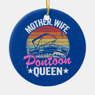 Lake Life Women Mum Mother Wife Pontoon Queen Ceramic Tree Decoration