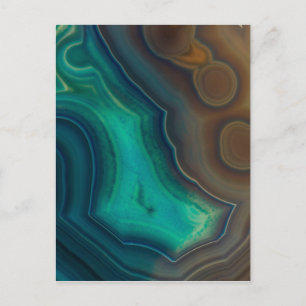 Lake Like Teal & Brown Agate Postcard